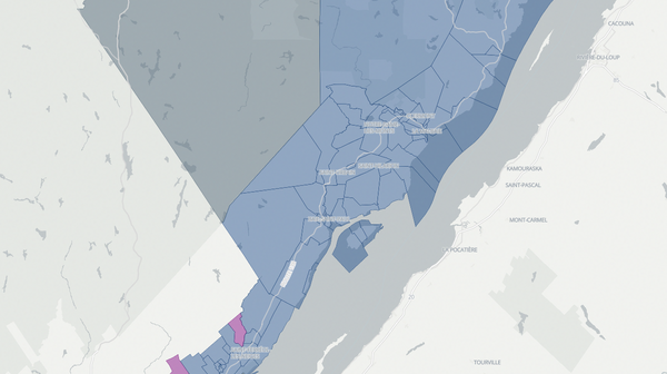 2022 Charlevoix-Côte-de-Beaupré poll map