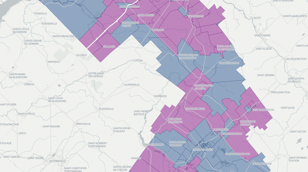 2022 Lotbinière-Frontenac poll map