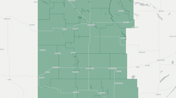2020 Kindersley poll map