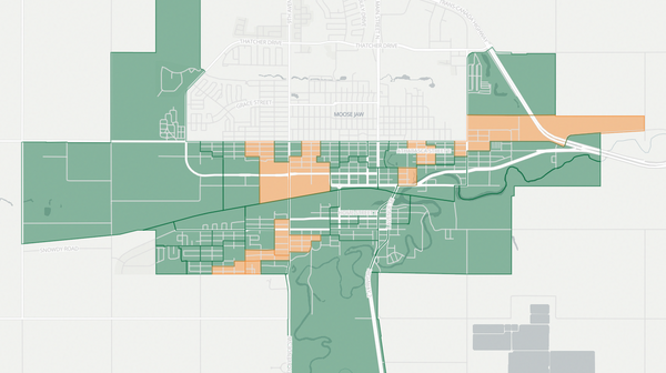 2020 Moose Jaw Wakamow poll map